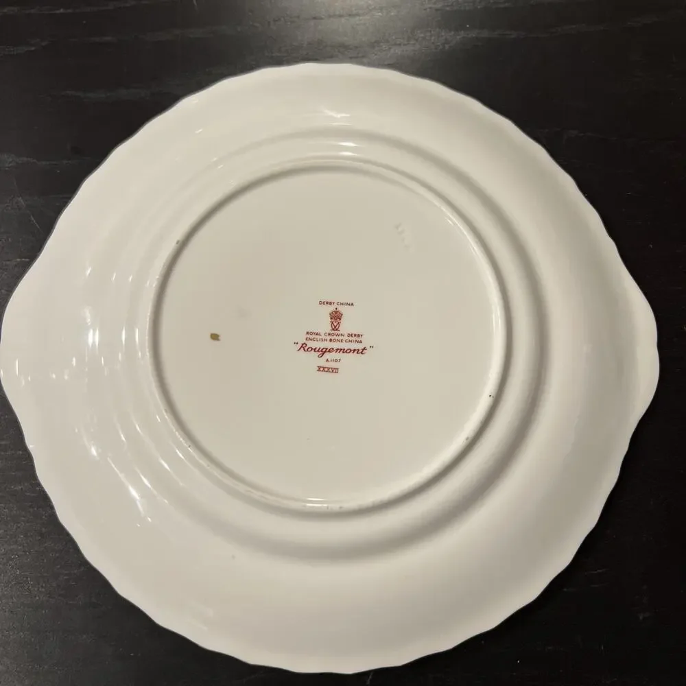 Royal Crown Derby Rougemont Dessert Sandwich Cake Plate Discontinued EUC